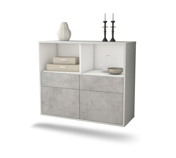 Sideboard Moreno Valley, Beton, hängend (92x79x35cm)