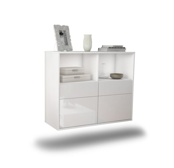 Sideboard Moreno Valley, Weiß, hängend (92x79x35cm)