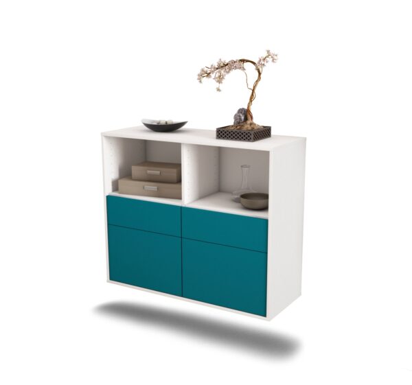Sideboard Moreno Valley, Türkis, hängend (92x79x35cm)