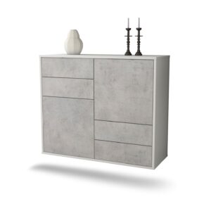 Sideboard Little Rock, Beton, hängend (92x79x35cm)