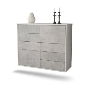 Sideboard Amarillo, Beton, hängend (92x79x35cm)
