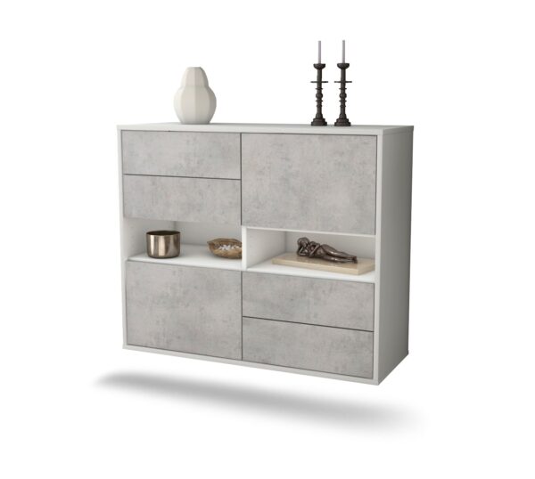 Sideboard Oxnard, Beton, hängend (92x79x35cm)