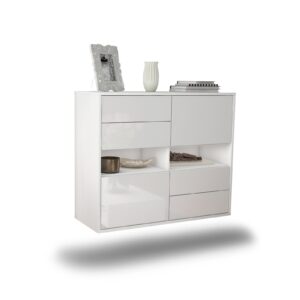 Sideboard Oxnard, Weiß, hängend (92x79x35cm)