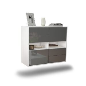 Sideboard Oxnard, Grau, hängend (92x79x35cm)