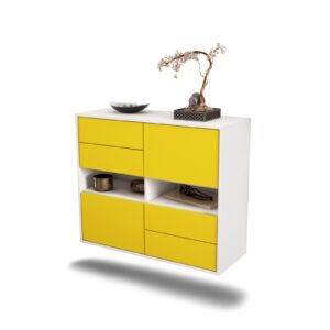 Sideboard Oxnard, Gelb, hängend (92x79x35cm)