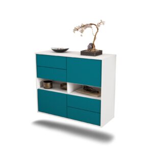Sideboard Oxnard, Türkis, hängend (92x79x35cm)