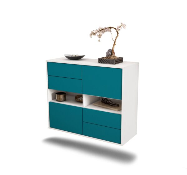 Sideboard Oxnard, Türkis, hängend (92x79x35cm)