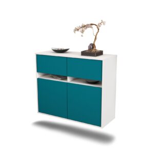 Sideboard Fort Lauderdale, Türkis, hängend (92x79x35cm)