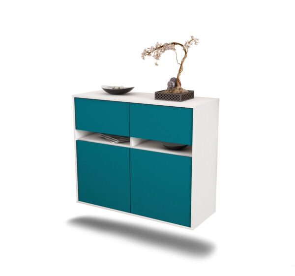 Sideboard Fort Lauderdale, Türkis, hängend (92x79x35cm)