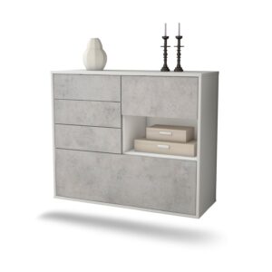 Sideboard Knoxville, Beton, hängend (92x79x35cm)