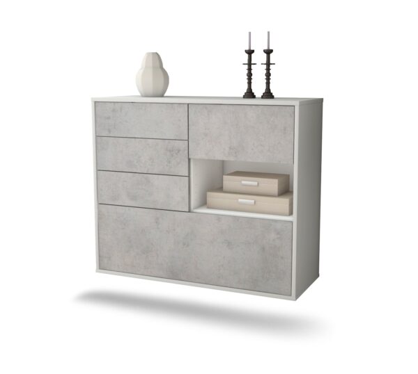 Sideboard Knoxville, Beton, hängend (92x79x35cm)