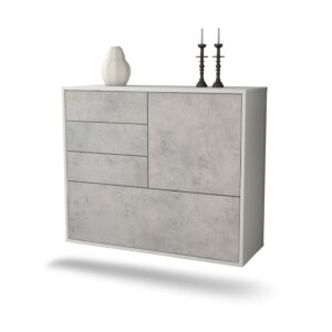 Sideboard Fontana, Beton, hängend (92x79x35cm)