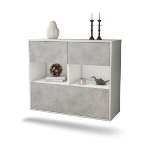 Sideboard Newport News, Beton, hängend (92x79x35cm)