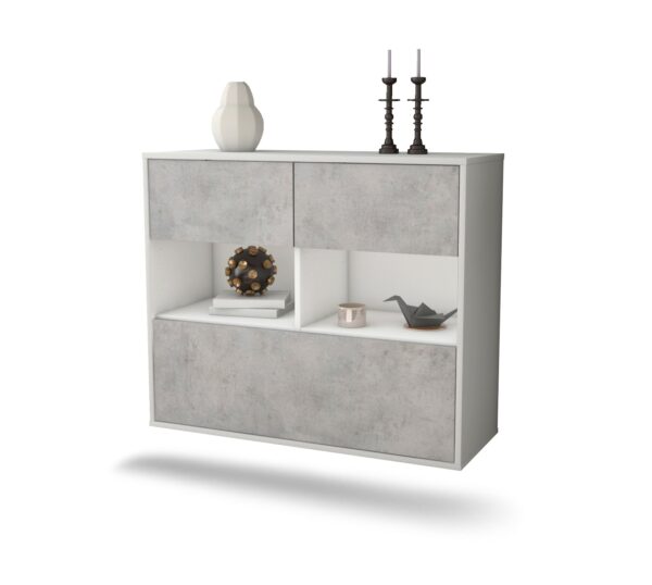 Sideboard Newport News, Beton, hängend (92x79x35cm)