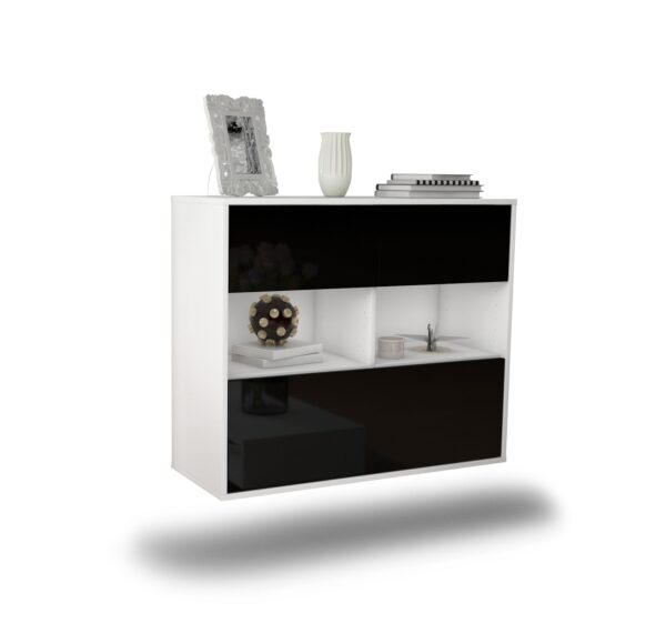 Sideboard Newport News, Schwarz, hängend (92x79x35cm)