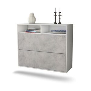 Sideboard Spring Valley, Beton, hängend (92x79x35cm)