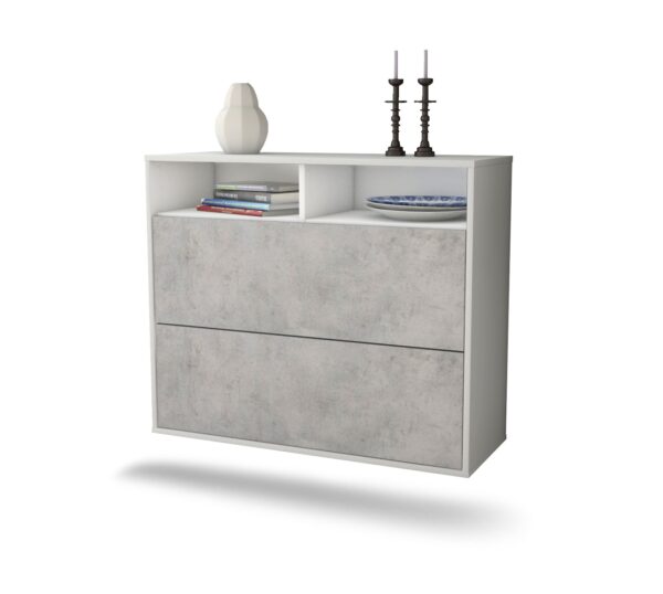 Sideboard Spring Valley, Beton, hängend (92x79x35cm)