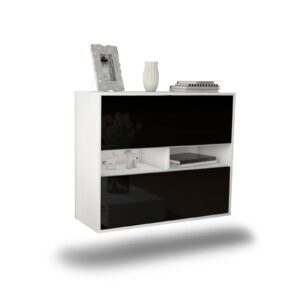 Sideboard Jackson, Schwarz, hängend (92x79x35cm)
