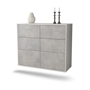 Sideboard Tempe, Beton, hängend (92x79x35cm)