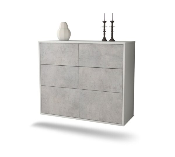Sideboard Tempe, Beton, hängend (92x79x35cm)