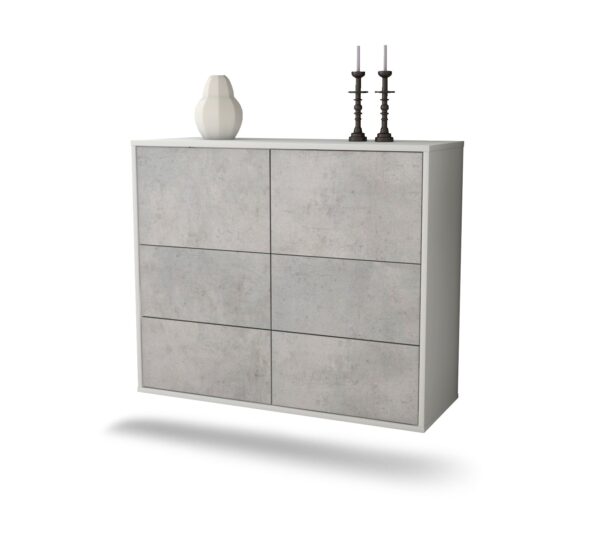 Sideboard Worcester, Beton, hängend (92x79x35cm)