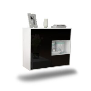 Sideboard Brownsville, Schwarz, hängend (92x79x35cm)