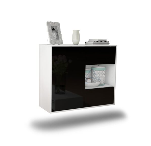 Sideboard Brownsville, Schwarz, hängend (92x79x35cm)