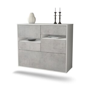 Sideboard Fayetteville, Beton, hängend (92x79x35cm)