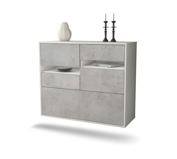 Sideboard Fayetteville, Beton, hängend (92x79x35cm)