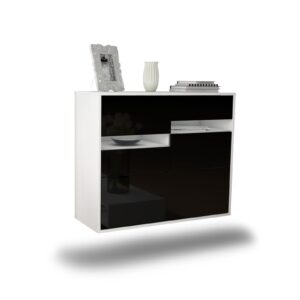 Sideboard Fayetteville, Schwarz, hängend (92x79x35cm)