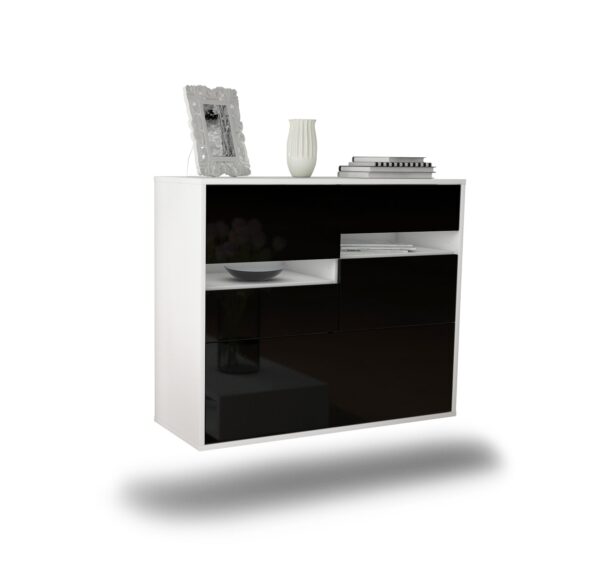 Sideboard Fayetteville, Schwarz, hängend (92x79x35cm)