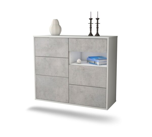 Sideboard Huntsville, Beton, hängend (92x79x35cm)