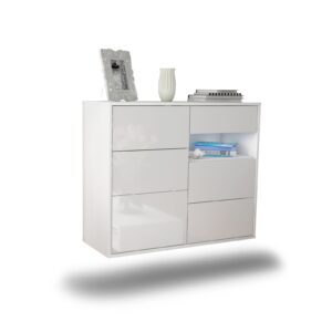 Sideboard Huntsville, Weiß, hängend (92x79x35cm)