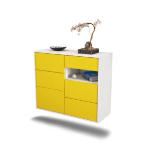 Sideboard Huntsville, Gelb, hängend (92x79x35cm)
