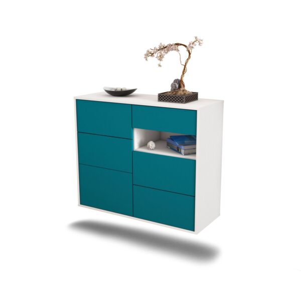 Sideboard Huntsville, Türkis, hängend (92x79x35cm)