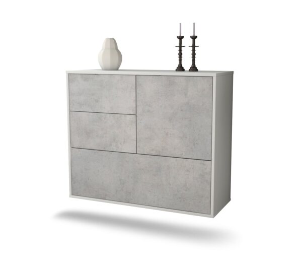 Sideboard Rancho Cucamonga, Beton, hängend (92x79x35cm)