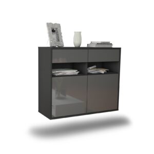 Sideboard North Las Vegas, Grau, hängend (92x79x35cm)