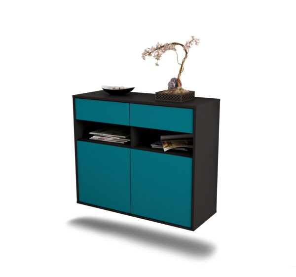 Sideboard North Las Vegas, Türkis, hängend (92x79x35cm)