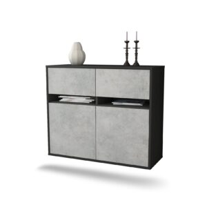 Sideboard Akron, Beton, hängend (92x79x35cm)