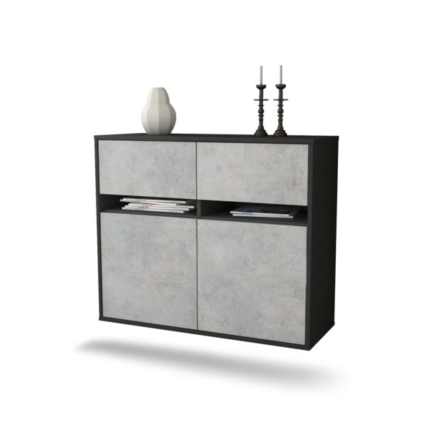 Sideboard Akron, Beton, hängend (92x79x35cm)