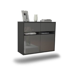 Sideboard Akron, Grau, hängend (92x79x35cm)