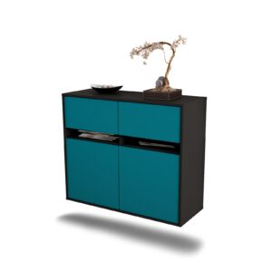 Sideboard Akron, Türkis, hängend (92x79x35cm)