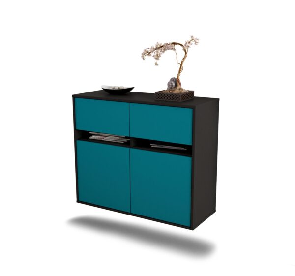 Sideboard Akron, Türkis, hängend (92x79x35cm)