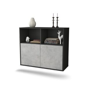 Sideboard Rochester, Beton, hängend (92x79x35cm)