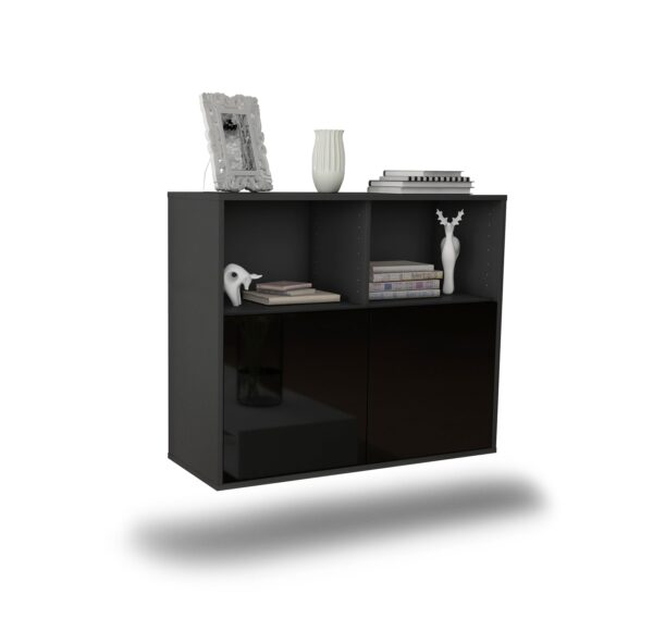Sideboard Rochester, Schwarz, hängend (92x79x35cm)