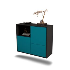 Sideboard Boise, Türkis, hängend (92x79x35cm)