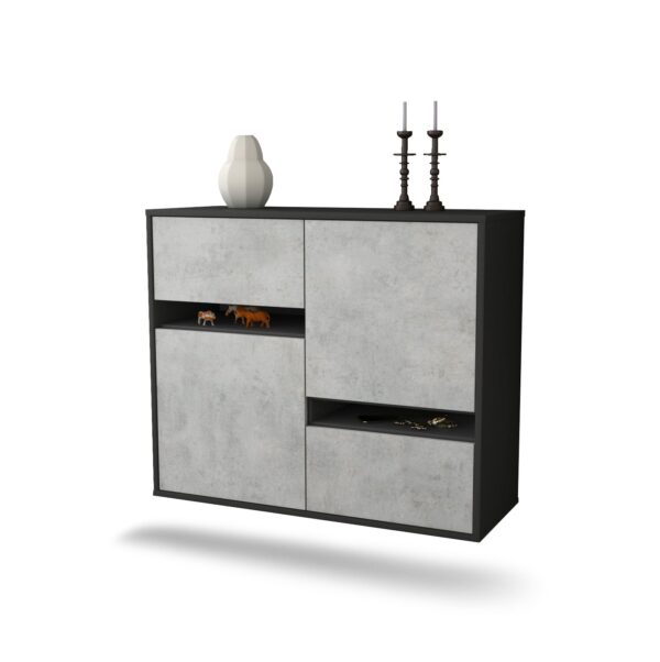Sideboard Irvine, Beton, hängend (92x79x35cm)