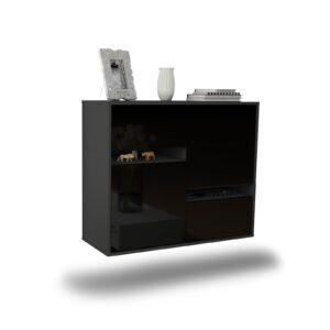 Sideboard Irvine, Schwarz, hängend (92x79x35cm)
