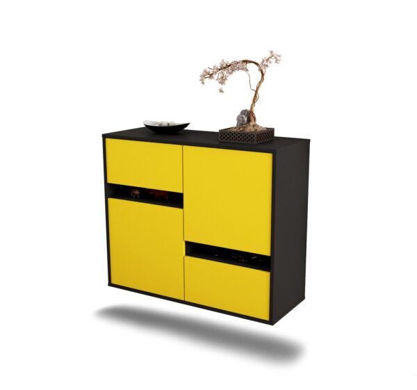 Sideboard Irvine, Gelb, hängend (92x79x35cm)