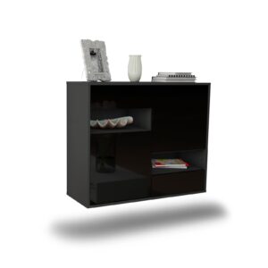 Sideboard Spokane, Schwarz, hängend (92x79x35cm)